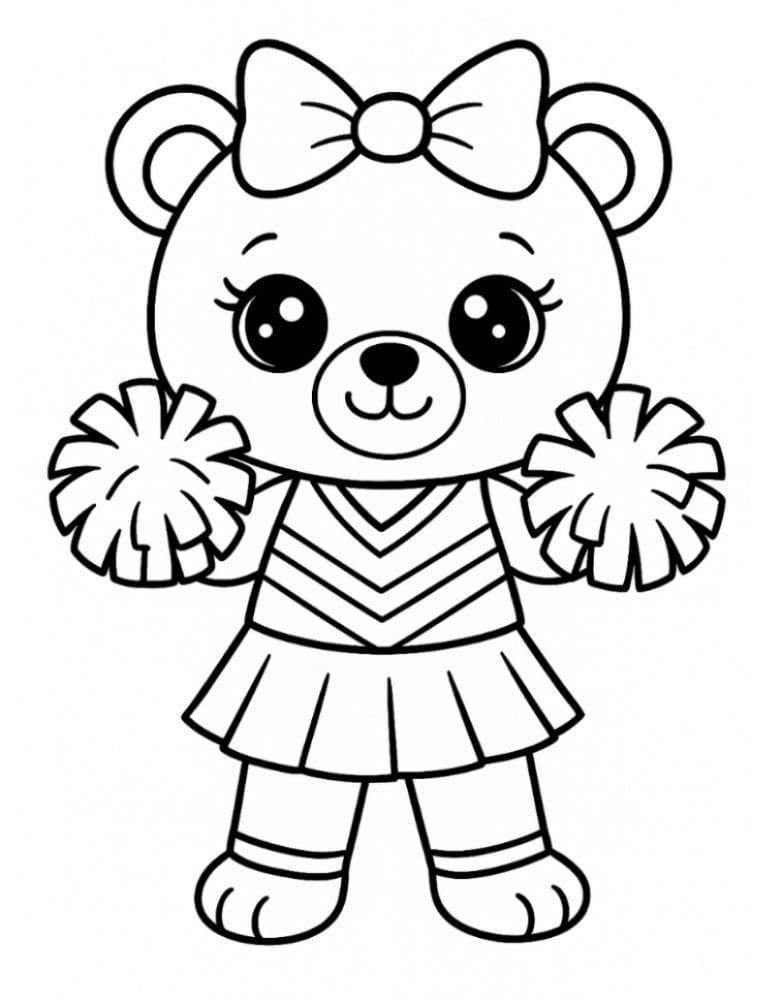 Free Printable Cheerleading Coloring Pages for Kids Cheer Colouring Book Chearleader Printout bears