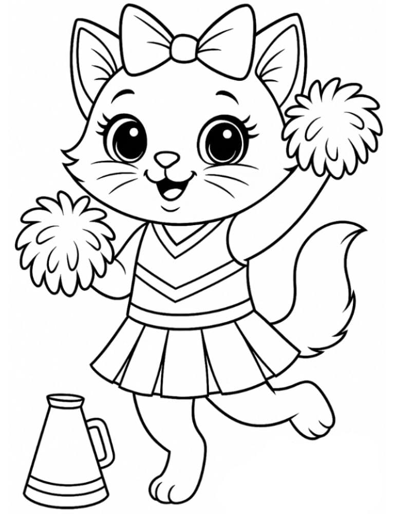 Free Printable Cheerleading Coloring Pages for Kids Cheer Colouring Book Chearleader Printout cats