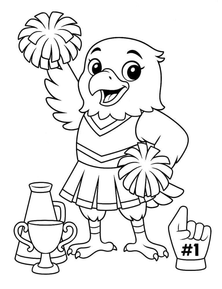 Free Printable Cheerleading Coloring Pages for Kids Cheer Colouring Book Chearleader Printout eagles