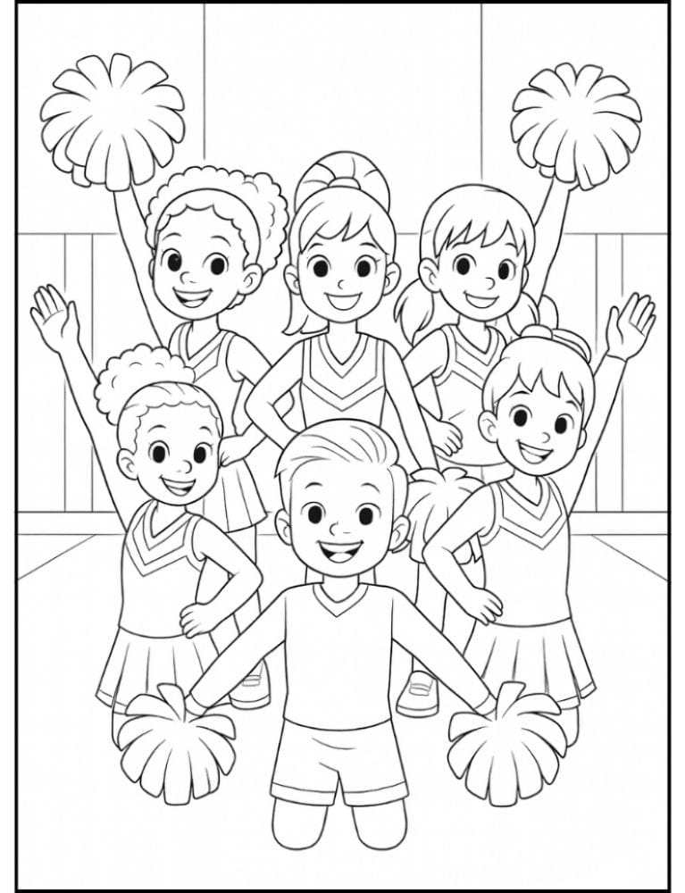 Free Printable Cheerleading Coloring Pages for Kids Cheer Colouring Book Chearleader Printout male boy team