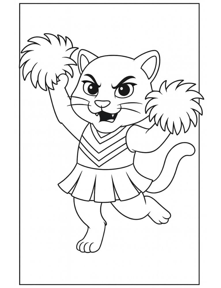 Free Printable Cheerleading Coloring Pages for Kids Cheer Colouring Book Chearleader Printout panthers wildcats