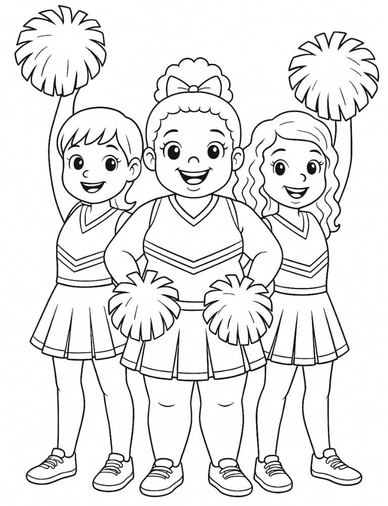 Free Printable Cheerleading Coloring Pages for Kids Cheer Colouring Book Chearleader Printout plus size diverse body positive