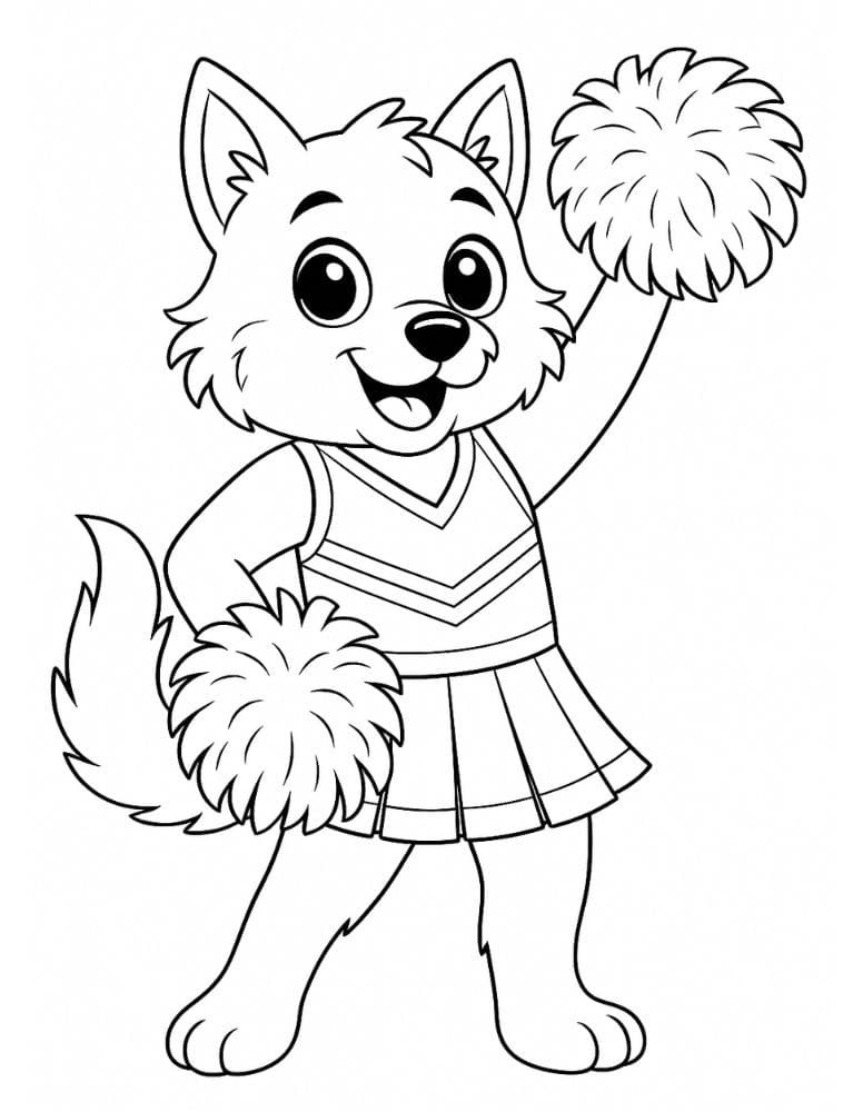 Free Printable Cheerleading Coloring Pages for Kids Cheer Colouring Book Chearleader Printout wolves