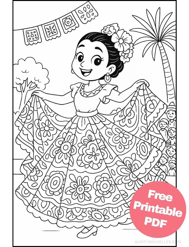 Free Printable Cinco de Mayo Coloring Pages for Kids Inclusive Colouring Book Printout Mexican El Jarabe Tapatío