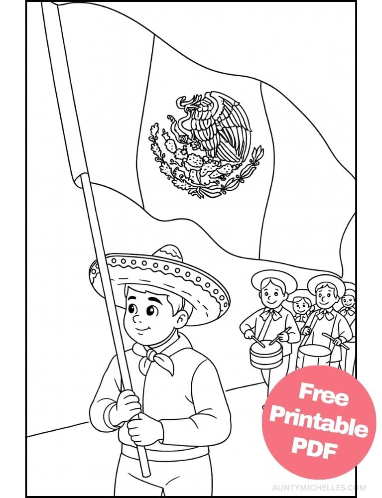 Free Printable Cinco de Mayo Coloring Pages for Kids Inclusive Colouring Book Printout Mexican flag parade
