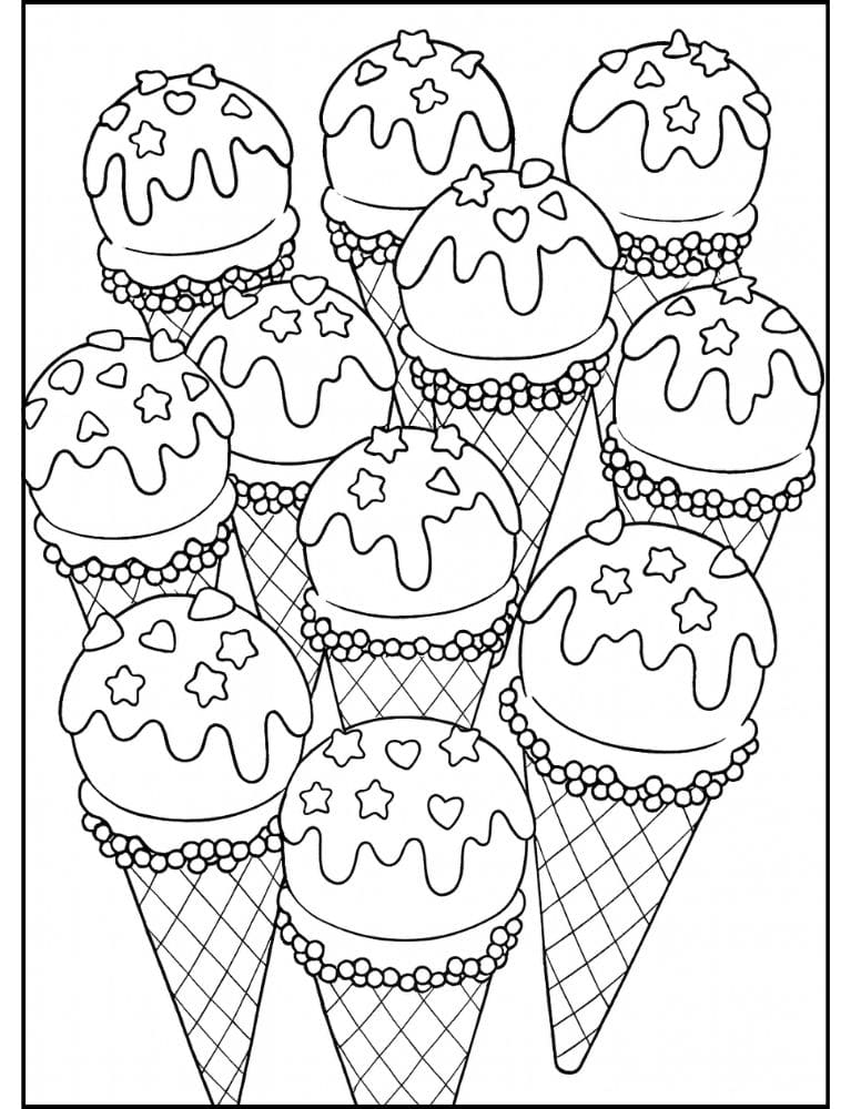 Free Printable Ice Cream Coloring Pages for Kids Summer Colouring Book Printout ice cream cones