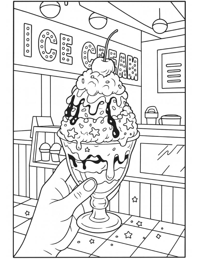 Free Printable Ice Cream Coloring Pages for Kids Summer Colouring Book Printout shoppe parlor