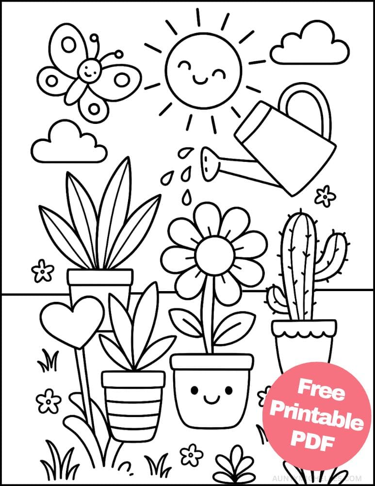 Free Printable Plant Coloring Pages for Kids Nature Colouring Book Printout cute garden toddler