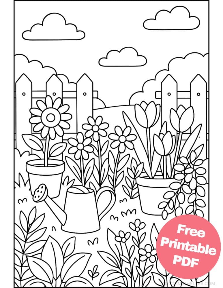 Free Printable Plant Coloring Pages for Kids Nature Colouring Book Printout easy garden
