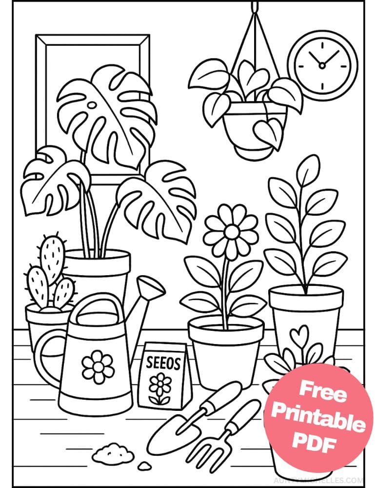 Free Printable Plant Coloring Pages for Kids Nature Colouring Book Printout garden shed planting