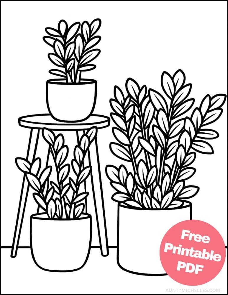 Free Printable Plant Coloring Pages for Kids Nature Colouring Book Printout indoor potted