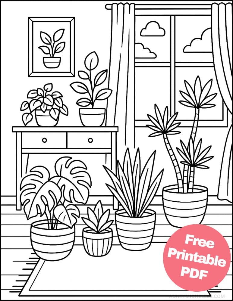 Free Printable Plant Coloring Pages for Kids Nature Colouring Book Printout living room plants