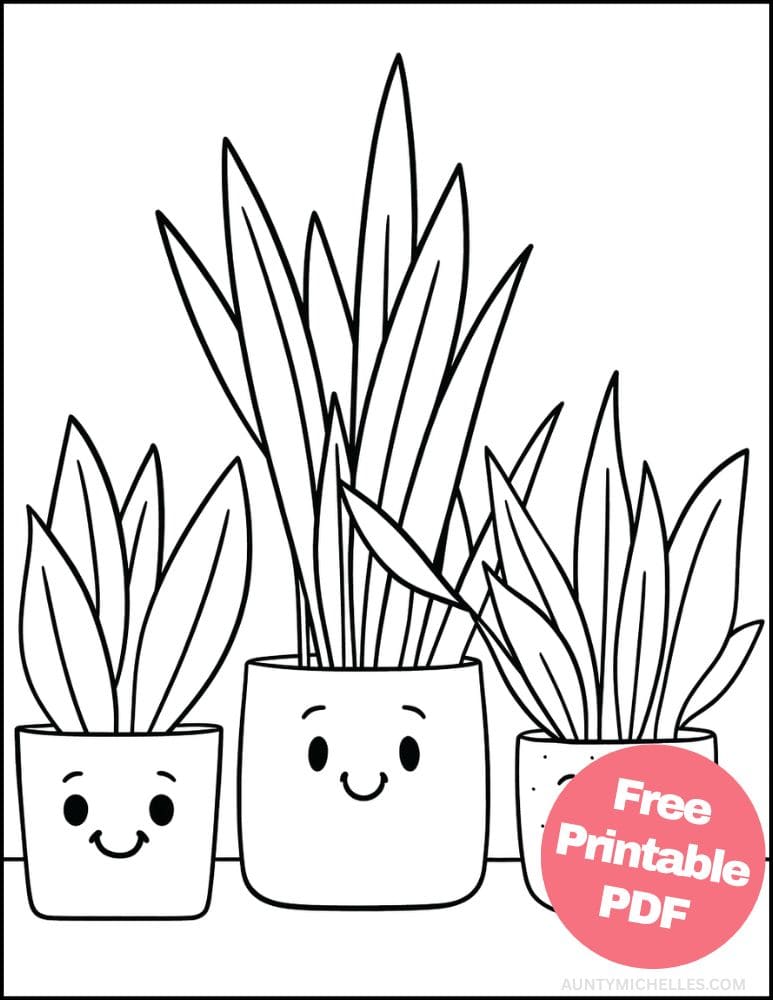 Free Printable Plant Coloring Pages for Kids Nature Colouring Book Printout snake plants