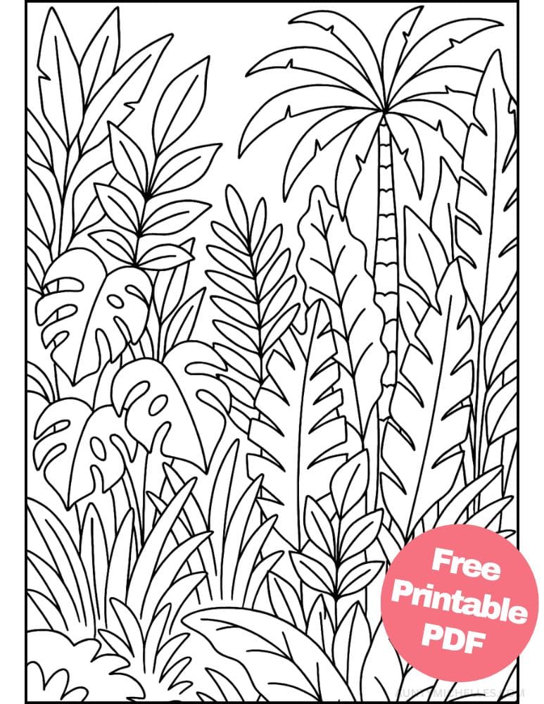 Free Printable Plant Coloring Pages for Kids Nature Colouring Book Printout tropical plants