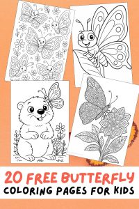 Free Printable Butterfly Coloring Pages for Kids Colouring Book Printout Butterflies Flowers Cute Pretty Insect adult mandala flowers gardens mindfulness spring metamorphosis