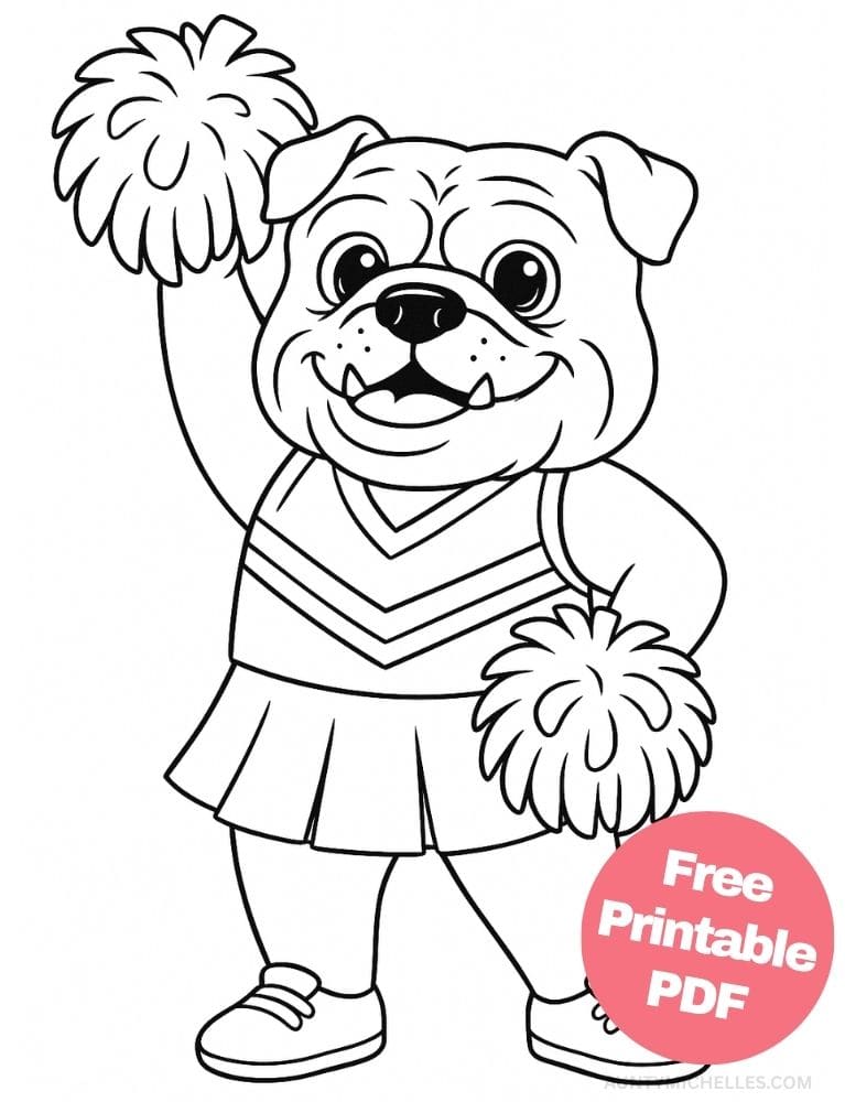 Free Printable Cheerleading Coloring Pages for Kids Cheer Colouring Book Chearleader Printout bulldogs