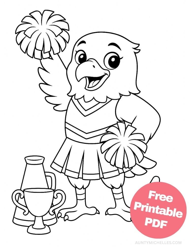 Free Printable Cheerleading Coloring Pages for Kids Cheer Colouring Book Chearleader Printout eagles