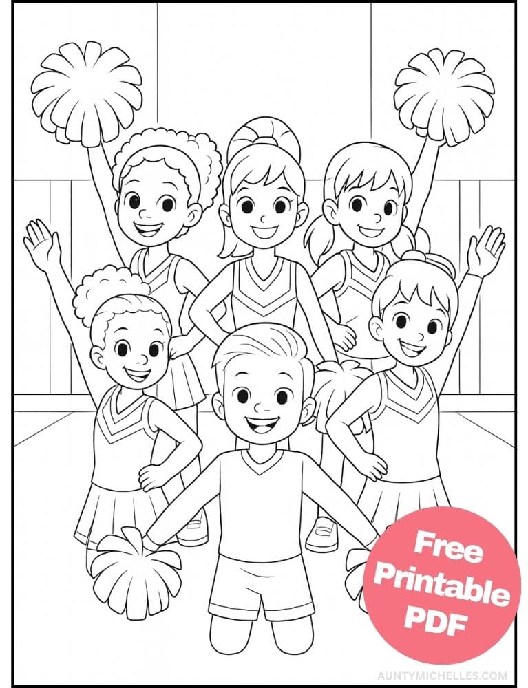Free Printable Cheerleading Coloring Pages for Kids Cheer Colouring Book Chearleader Printout male boy team