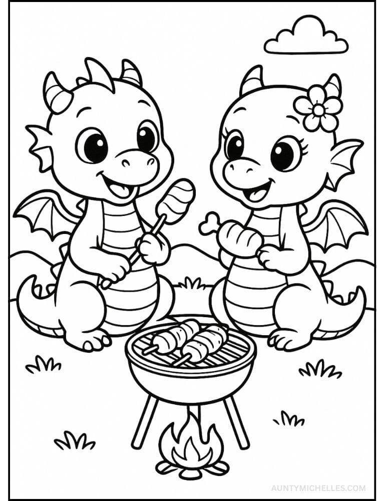 Free Printable Dragon Coloring Pages for Kids Colouring Book Download Medieval Dragons bbq cute funny