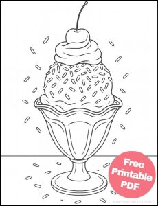 Free Printable Ice Cream Coloring Pages for Kids - Aunty Michelle's