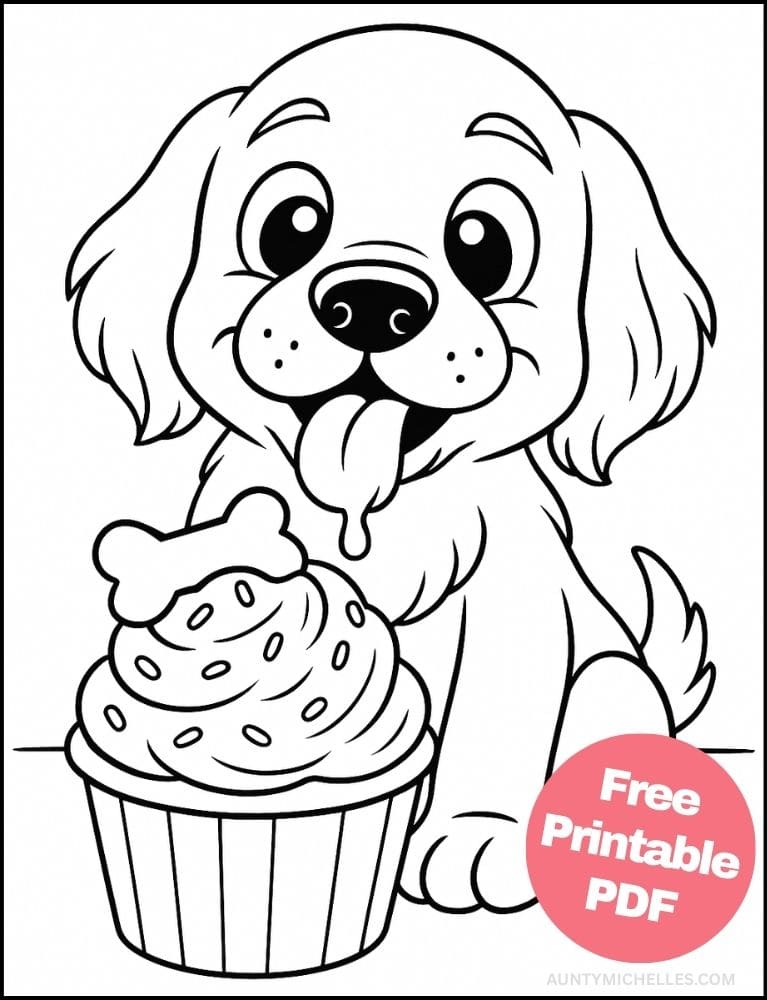 Free Printable Ice Cream Coloring Pages for Kids Summer Colouring Book Printout dog pup cup