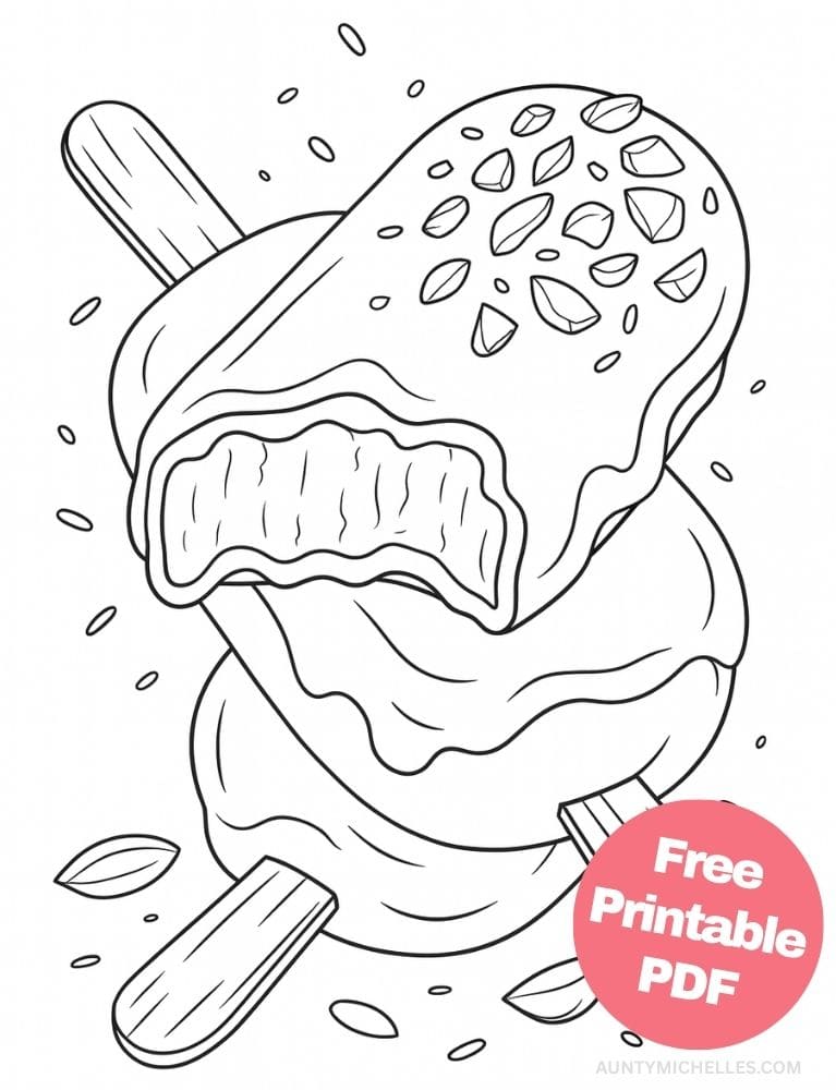 Free Printable Ice Cream Coloring Pages for Kids Summer Colouring Book Printout popsicle