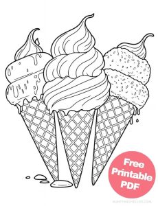 Free Printable Ice Cream Coloring Pages for Kids - Aunty Michelle's