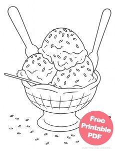 Free Printable Ice Cream Coloring Pages for Kids - Aunty Michelle's