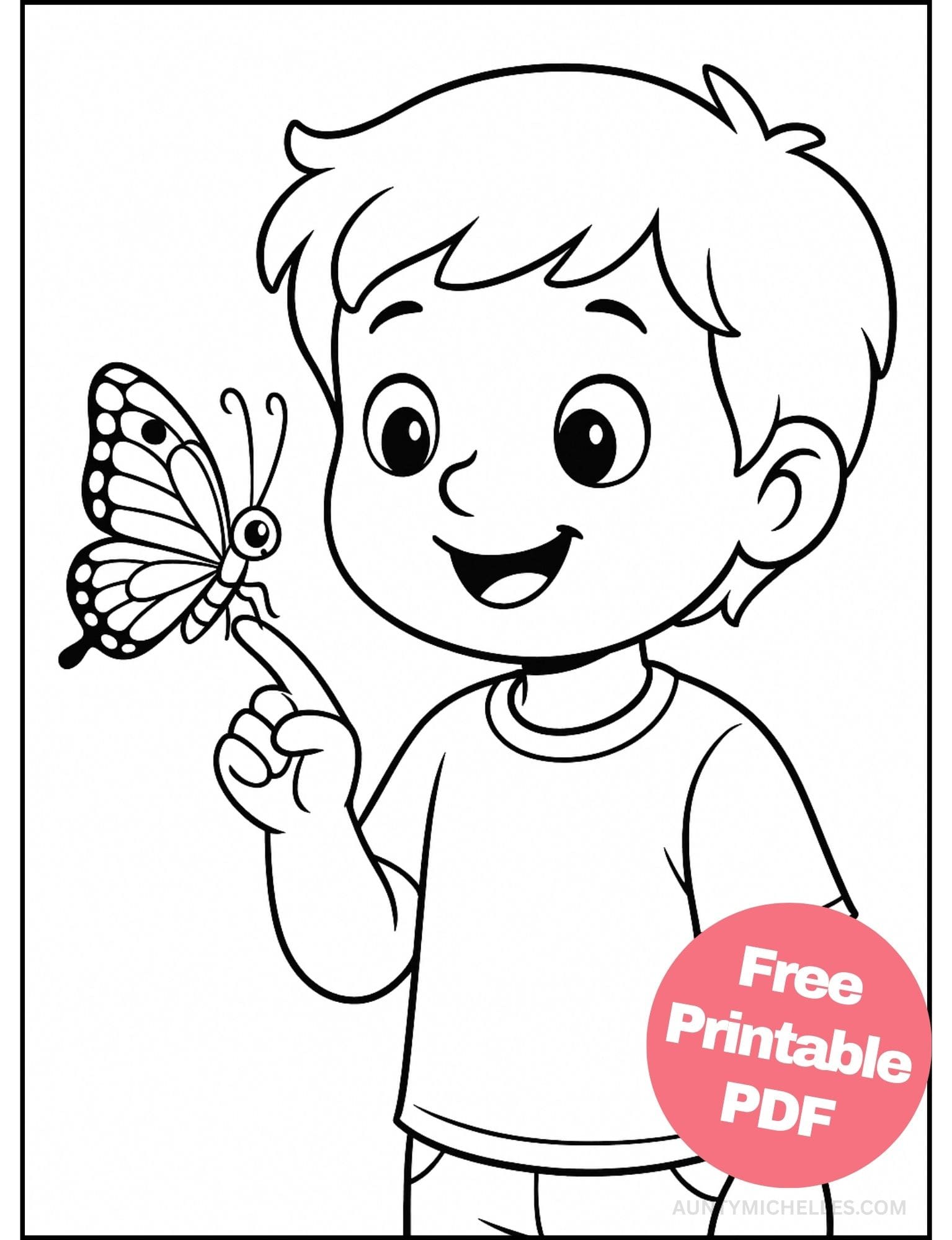 Free Printable Butterfly Coloring Pages for Kids Colouring Book Printout Butterflies Pretty Insect kid boy