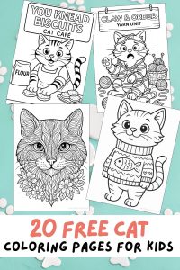 Free Printable Cat Coloring Pages for Kids, Colouring Book, Printout, Cat activities for kids, animal coloring pages, animal lover activities, cat lover, pet activities, feline friends, funny coloring pages, easy coloring pages
