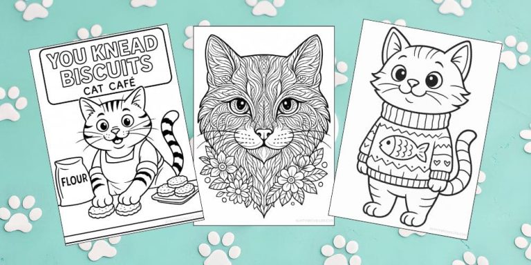 Free Printable Cat Coloring Pages for Kids Colouring Book Printout
