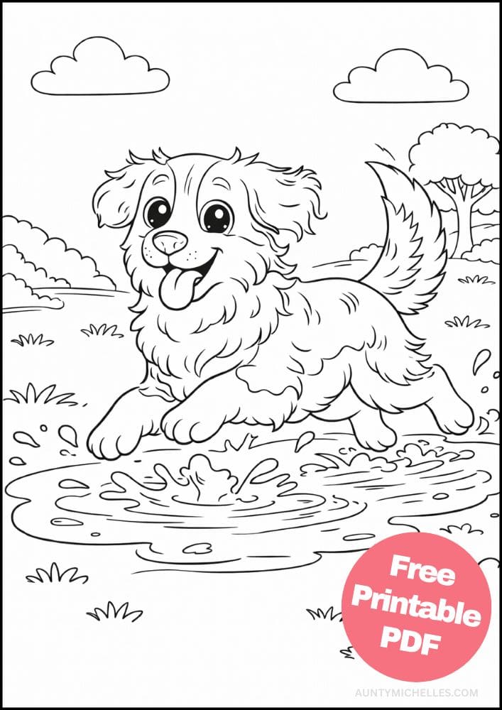 Free Printable Dog Coloring Pages for Kids Cute Colouring Book Puppy Printout border collie