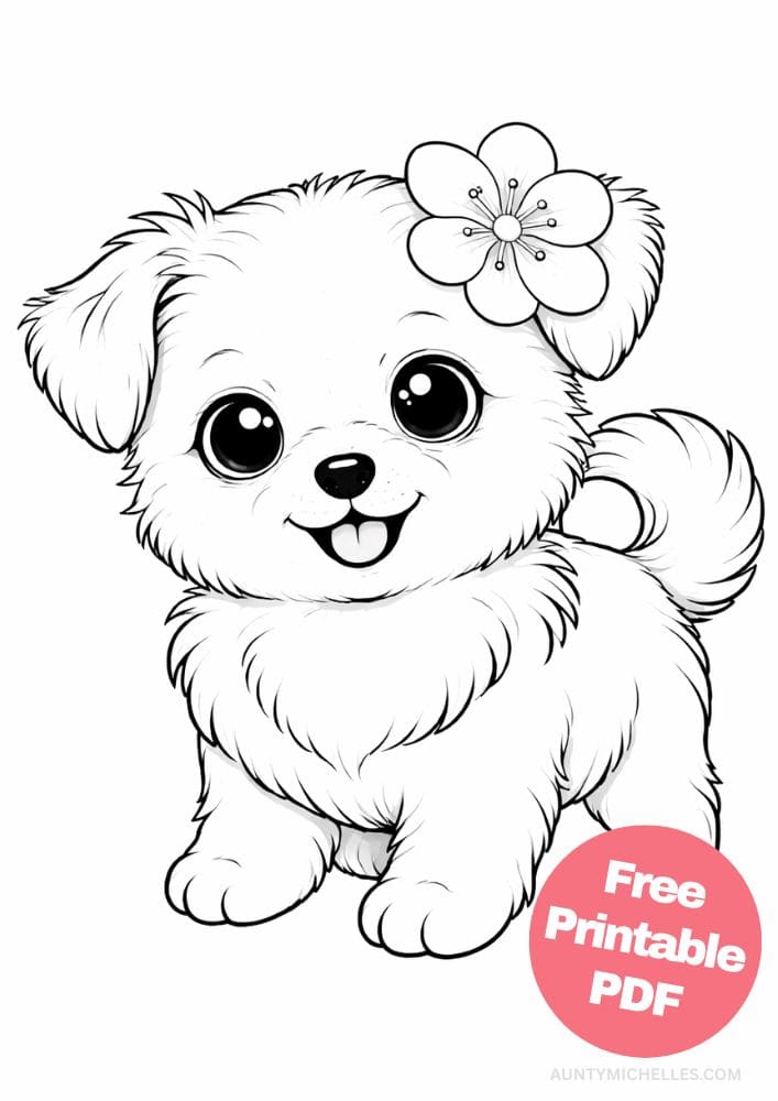 Free Printable Dog Coloring Pages for Kids Cute Colouring Book Puppy Printout cockapoo poodle pomeranian