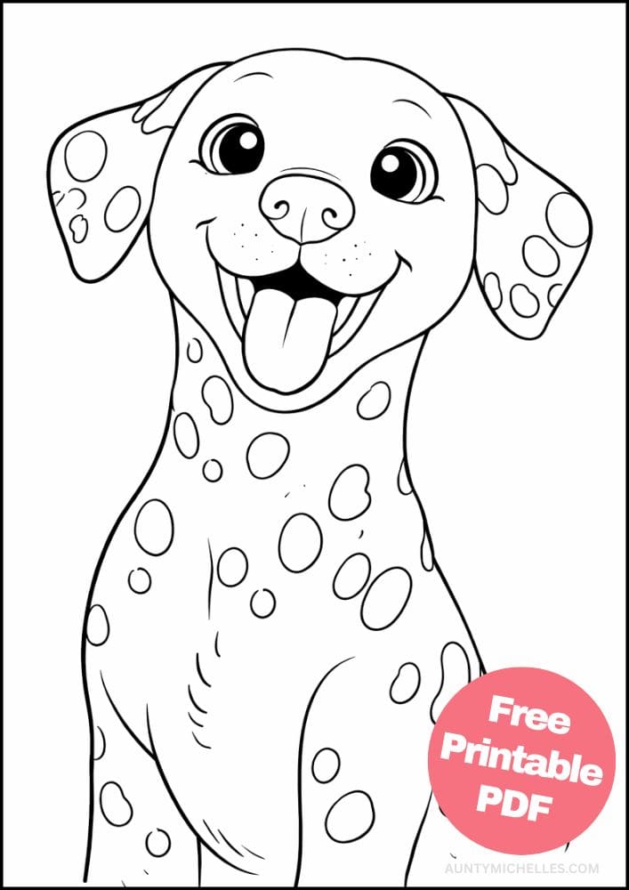 Free Printable Dog Coloring Pages for Kids Cute Colouring Book Puppy Printout dalmatian