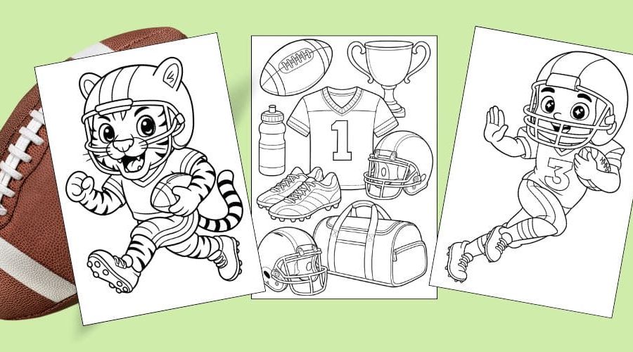 Free Printable Football Coloring Pages for Kids Book Printout feature