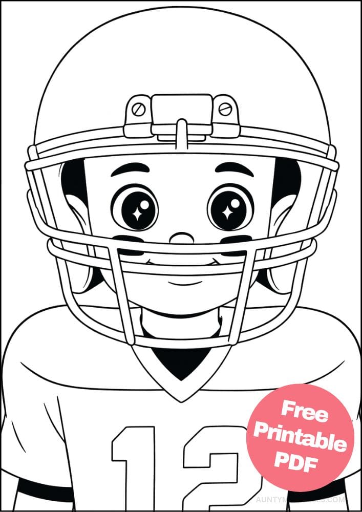 Free Printable Football Coloring Pages for Kids Book Printout team players american helmet