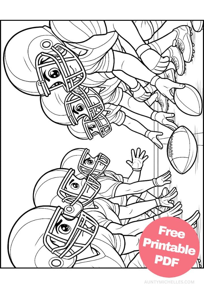 Free Printable Football Coloring Pages for Kids Book Printout team players american line of scrimmage
