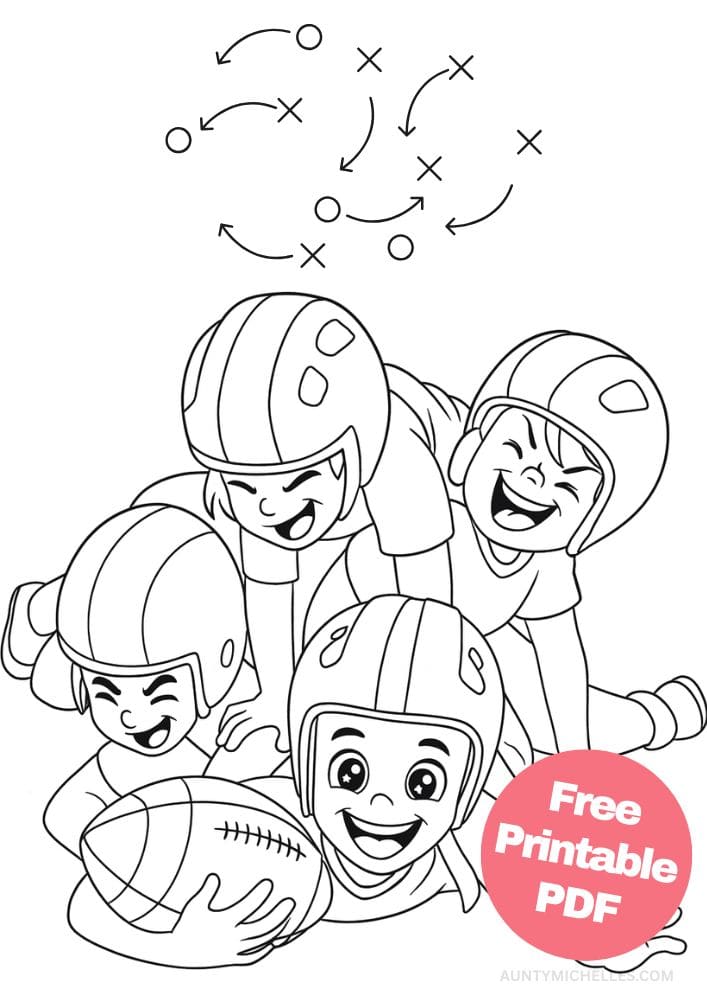 Free Printable Football Coloring Pages for Kids Book Printout team players american tackle