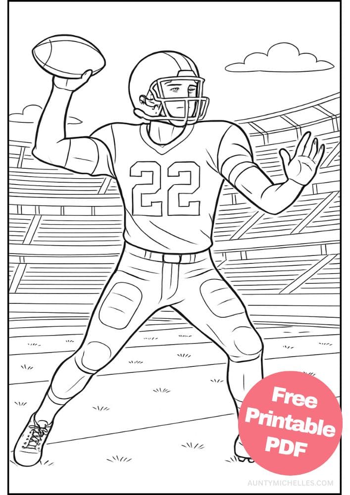 Free Printable Football Coloring Pages for Kids Book Printout team players american throw