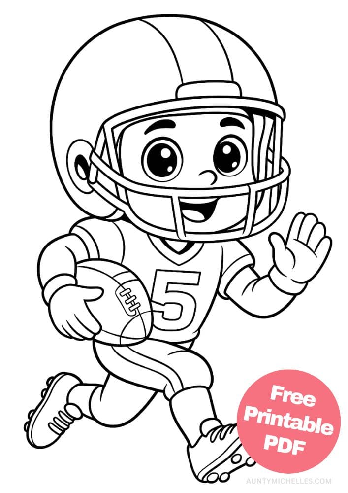 Free Printable Football Coloring Pages for Kids Book Printout team players american touchdown