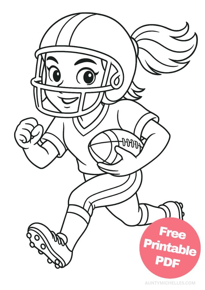 Free Printable Football Coloring Pages for Kids Book Printout team players american womens girls