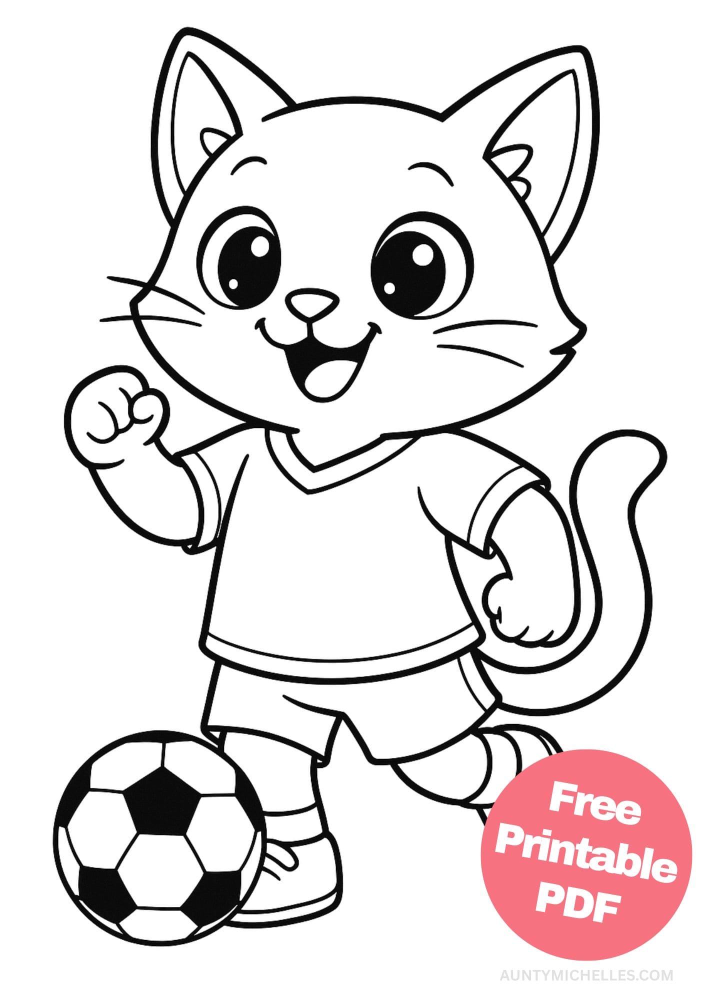 Free Printable Soccer Coloring Pages for Kids Football Colouring Book Printout wild cat panther mascot