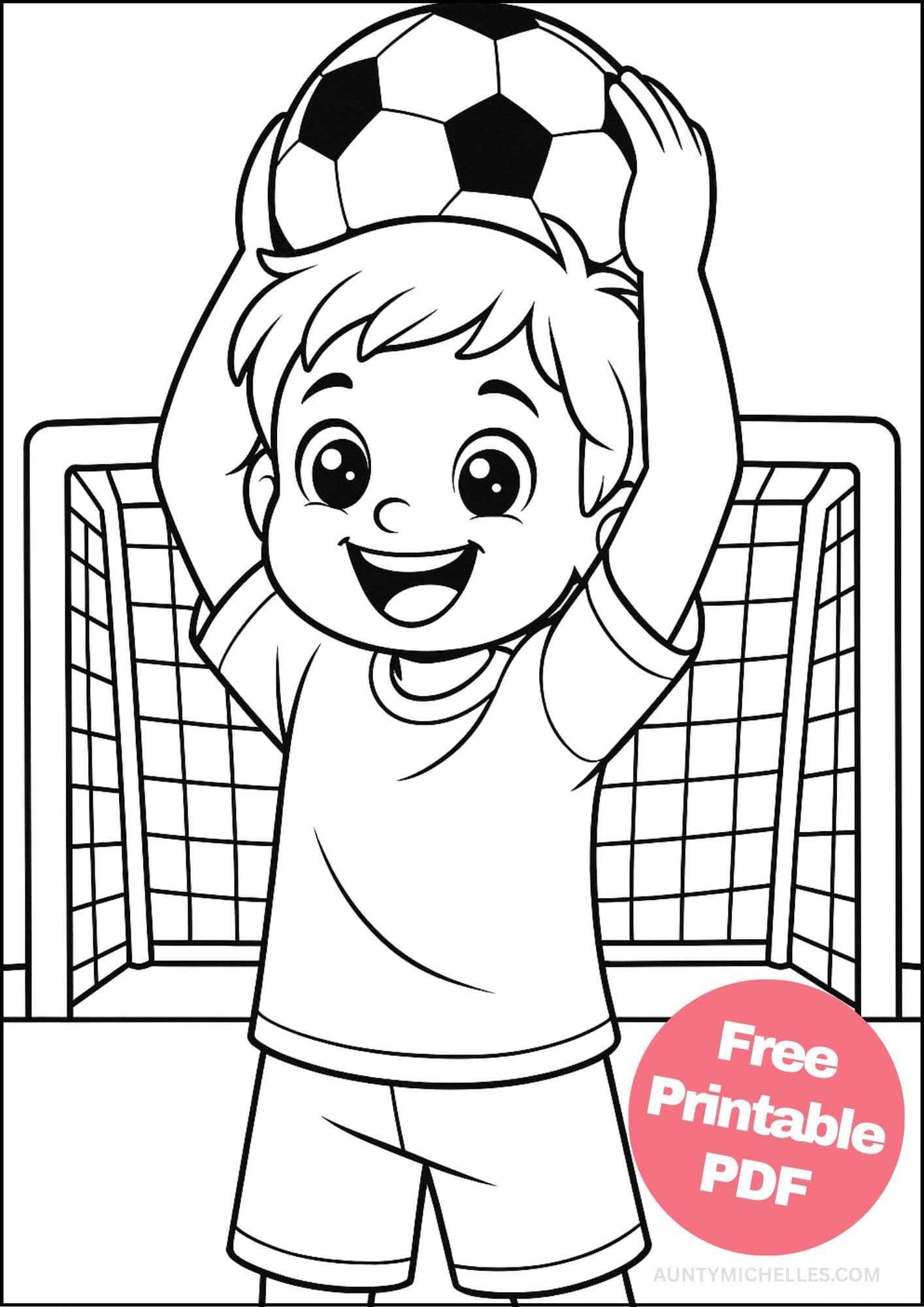 Free Printable Soccer Coloring Pages for Kids Football Colouring Book Printout goalie