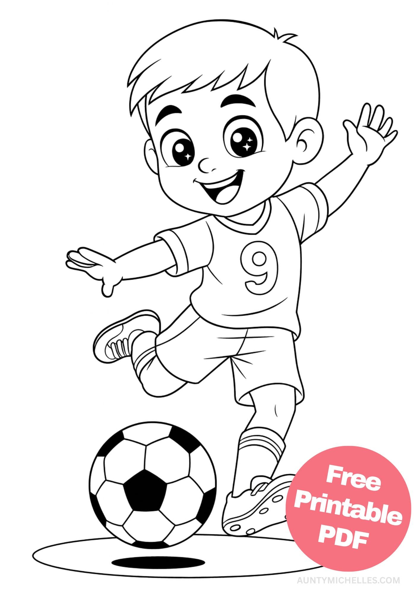Free Printable Soccer Coloring Pages for Kids Football Colouring Book Printout kick ball