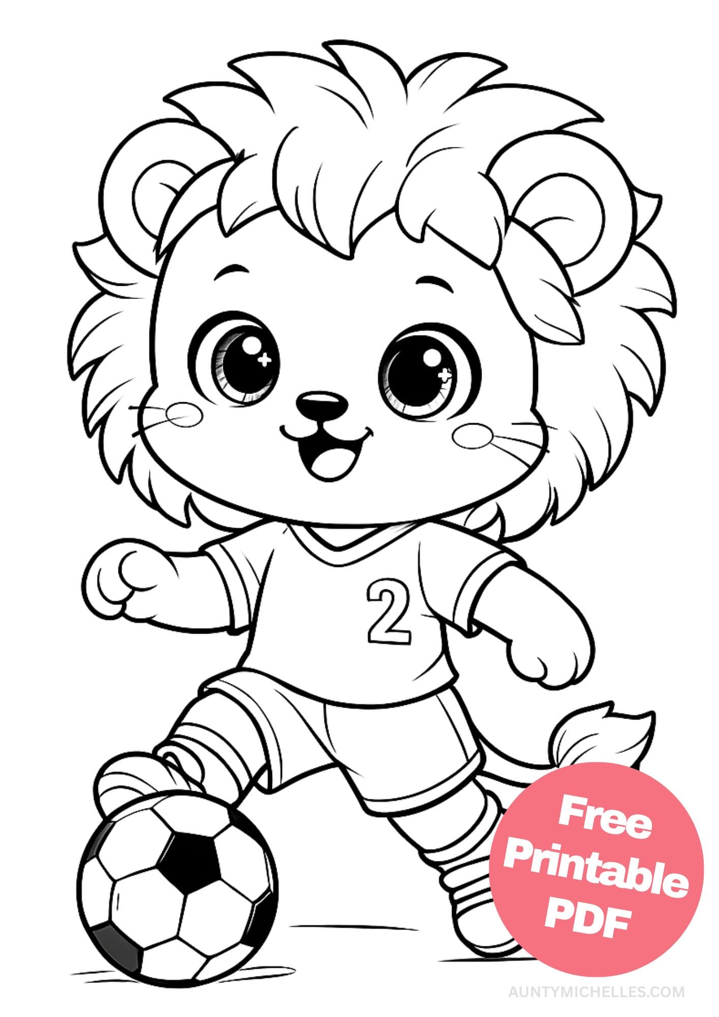 Free Printable Soccer Coloring Pages for Kids Football Colouring Book Printout lions mascot