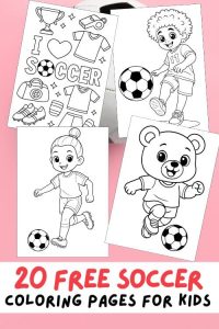 Free Printable Soccer Coloring Pages for Kids, Football Colouring Book, Kids Sports, Soccer Player Activities for Kids, Soccer Birthday Party, Soccer Party Printouts, Mascots, Balls, Goalie, Goal, Trophy, Boys, Girls, Dog, Cat, Bear, Lion, Teammates 