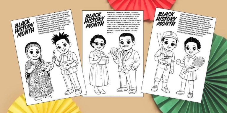 Free Printable Black History Month Coloring Pages for Kids blog feature