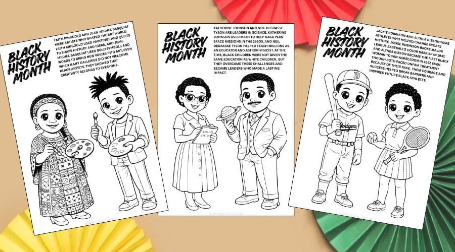 Free Printable Black History Month Coloring Pages for Kids blog feature