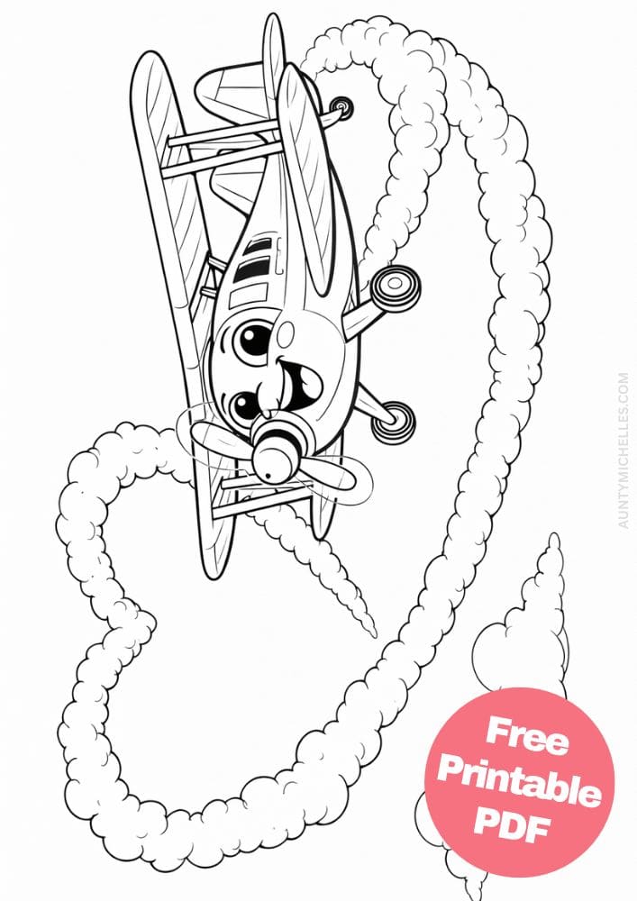 Free Printable Airplane Coloring Pages for Kids Plane Colouring Book Sheets Printout PDF Aircraft 11 skywriting