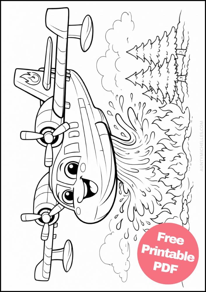 Free Printable Airplane Coloring Pages for Kids Plane Colouring Book Sheets Printout PDF Aircraft 12 firefighting plane forest fire
